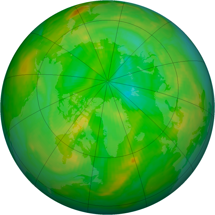Arctic ozone map for 16 July 1979